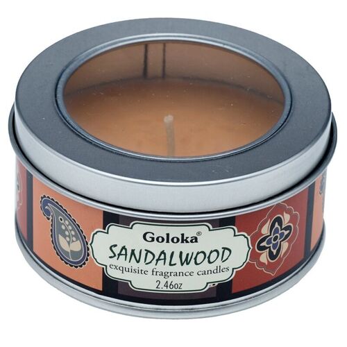 Goloka Sandalwood Wax Candle Tin