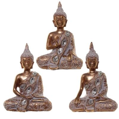 Thailändische Buddha-Meditation in Gold und Weiß