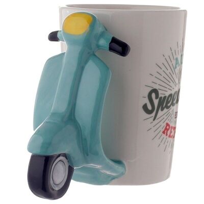 Speed King Scooter Ceramic Shaped Handle Mug