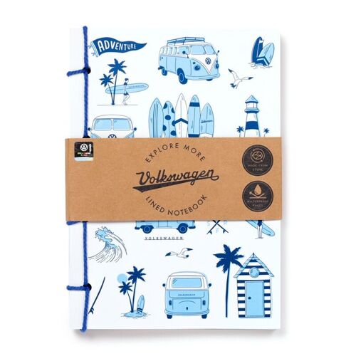 Explore More Volkswagen VW T1 Camper Bus Stone Paper A5 Notebook