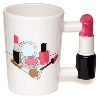 Lipstick Ceramic Shaped Handle Mug