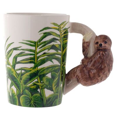 Taza con asa en forma de cerámica Jungle Explorer Sloth