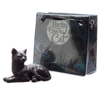 Chat noir porte-bonheur dans un mini sac cadeau 4