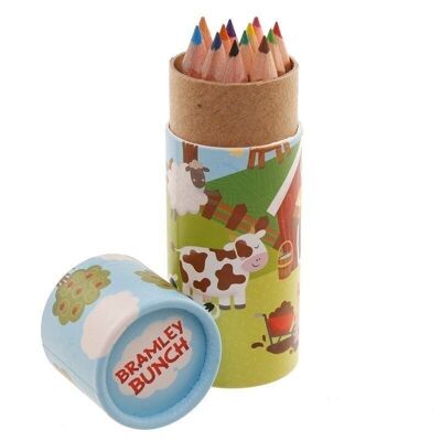 Bramley Bunch Farm Pencil Pot with 12 Colouring Pencils