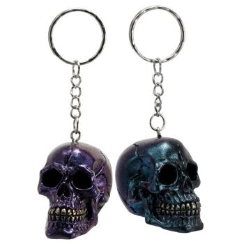 Porte-clés Skulls and Roses Dark Metallic et Gold Skull 1