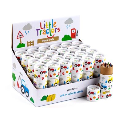 Portapenne Little Tractors con 12 matite colorate