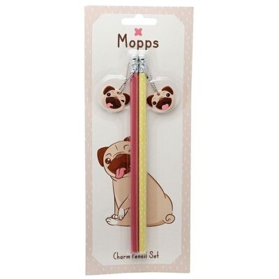 Mopps Mops Set mit 2 PVC-Charmstiften