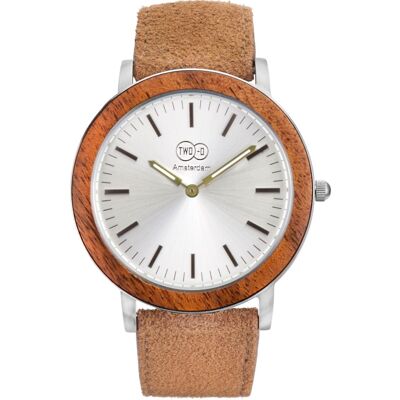 Reloj de madera - Jordaan - Madera zebrano