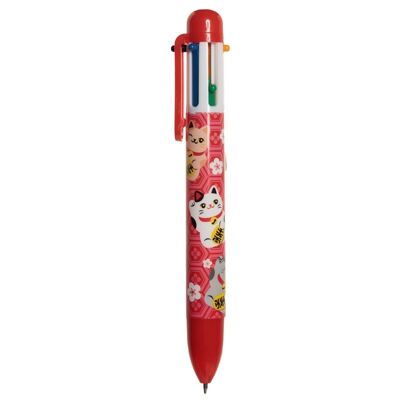 Maneki Neko Lucky Cat Multi Color Pen (6 Farben)