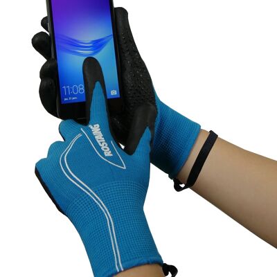 Thin and warm blue gloves, gardening, handling- MAXFREEZE -Size 8