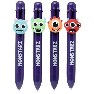 Monstarz Monster Multi Colour Pen with Charm Topper (6 Colours)