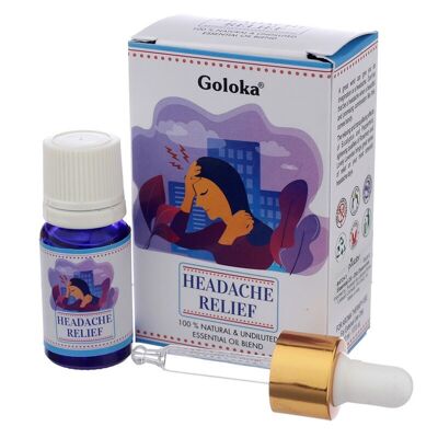 Alivio del dolor de cabeza con aceite esencial natural de mezcla de Goloka