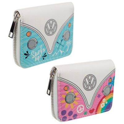 Volkswagen VW T1 Camper Bus Surf & Summer Zip Around Small Wallet Purse