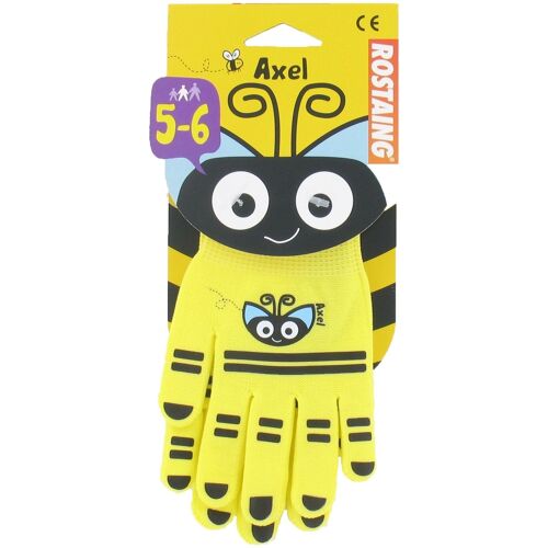 Gants enfant jaune AXEL l'abeille, jardinage & loisirs 5-6 ans