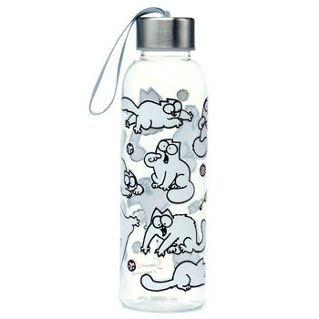 Simon's Cat 2021 Bouteille d'eau incassable de 500 ml avec couvercle métallique