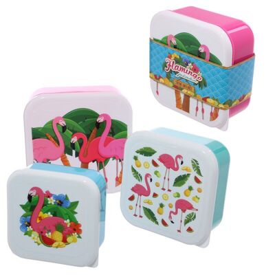 Set of 3 Lunch Box S/M/L Flamingo Pinks