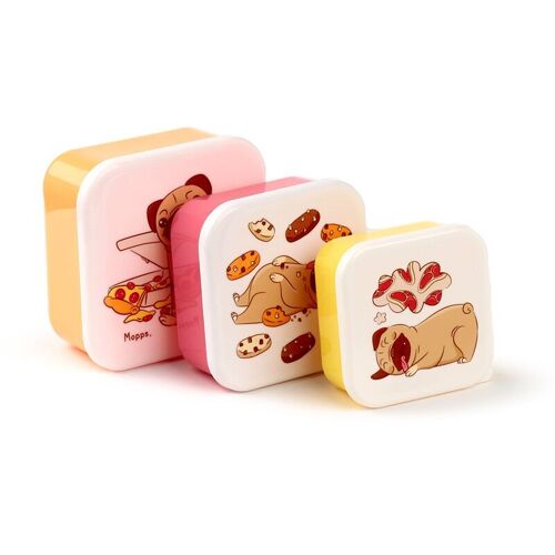 Set of 3 Lunch Box S/M/L Mopps Pug