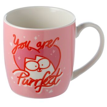 Tasse en porcelaine Pink Valentine's Simon's Cat You are Purrfect