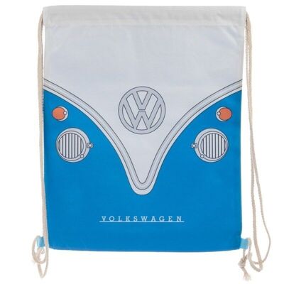 Volkswagen VW T1 Camper Bus Blue Drawstring Bag