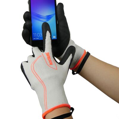 Guantes para manualidades, jardinería resistente, finos y táctiles, blanco negro rosa MAXSTRONG-Size 7