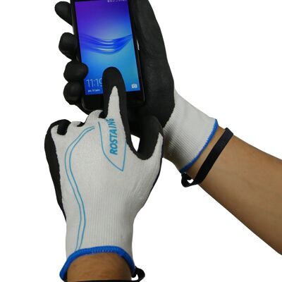 Craft Gloves, Resistant Gardening, Thin & Tactile, White Black Blue MAXSTRONG-Size 9