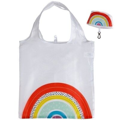 Foldable Reusable Shopping Bag - Somewhere Rainbow