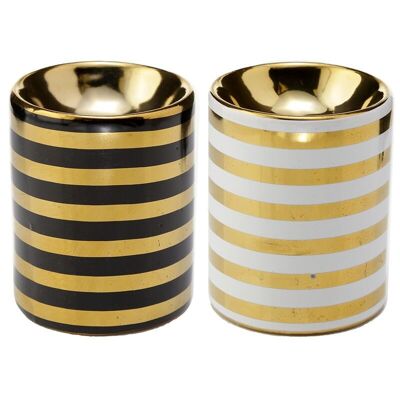 Eden Metallic Gold Stripe Ceramic Mini Oil Burner