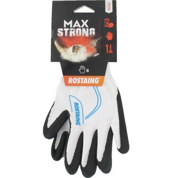 Gants de bricolage, jardinage résistants, fins & tactiles, blanc noir bleu MAXSTRONG-Taille10 7