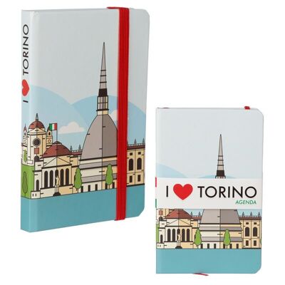 I Heart Torino Bloc de notas/Cuaderno con banda elástica
