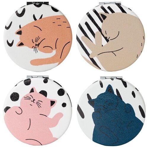 Cat\'s Life Leatherette Compact Mirror