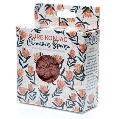 Pick of the Bunch Protea Pure Konjac Cleansing Sponge with Red Clay