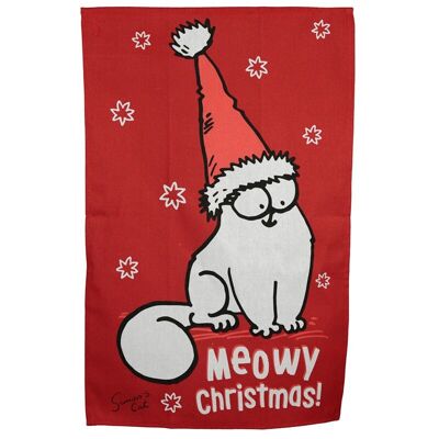 Geschirrtuch aus Poly-Baumwolle, Weihnachten, Simon's Cat