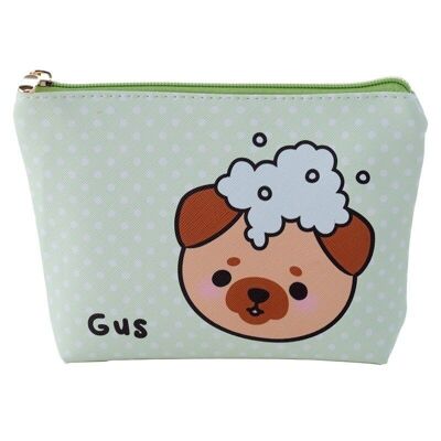 Adoramals Pets Gus the Pug Piccola borsa per il trucco da toilette in PVC