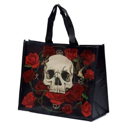 Skulls & Roses Recycled Plastic Bottles RPET Reusable Shopping Bag