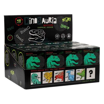 Dinosauria Surprise Rompecabezas reciclado para niños de 48 piezas