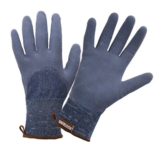 Gants de jardinage très résistants, imperméables & solides pour les gros travaux couleur bleu DENIM-Taille 8