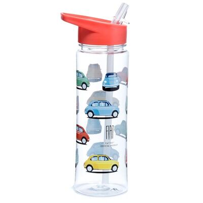 Bruchsichere 550-ml-Wasserflasche aus Kunststoff im Retro-Stil, Fiat 500