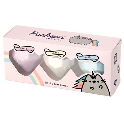 Lot de 3 Bombes de Bain Pusheen le Chat Senteurs Fruitées