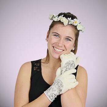 Gants de jardinage imperméables et naturels en latex blanc FLOWER- Taille 06 3