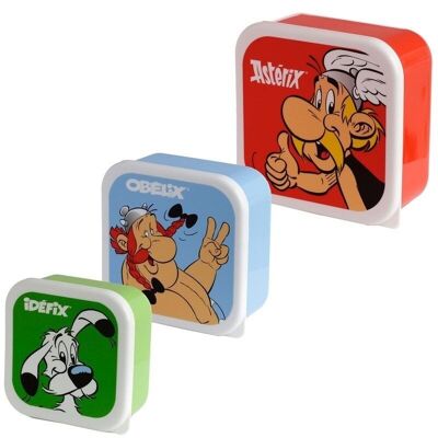 Set di 3 Lunch Box M/L/XL Asterix, Obelix e Idefix (Dogmatix)
