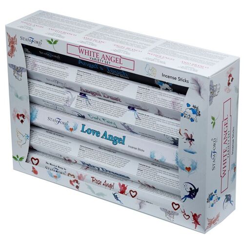 37345 Stamford Hex Angel Incense Sticks 12 Pack Variety Set White Angel