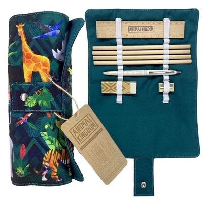 Animal Kingdom 8 Piece Recycled Stationery Set in Canvas Wrap