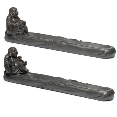 Peace of the East Chinese Laughing Buddha Ashcatcher Incense Stick Burner