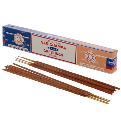 01320 Satya Nag Champa & Greetings Incense Sticks