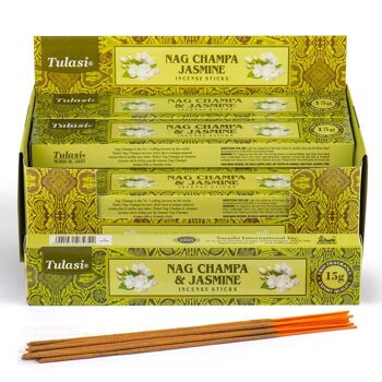 37293 Bâtonnets d'encens Tulasi Jasmin Nag Champa