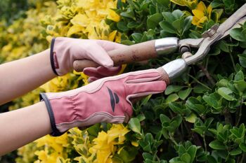 Gants de jardinage en cuir de qualité, confort et dextérité couleur rose MISS- Taille 08 9