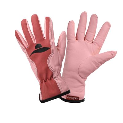 Guanti da giardinaggio in pelle di qualità, comfort e destrezza colore rosa MISS- Taglia 08