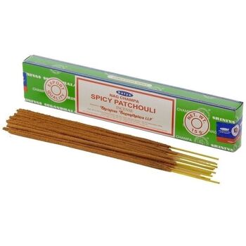 01364 Bâtonnets d'encens Nag Champa au patchouli épicé Satya