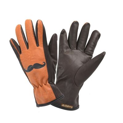 Quality leather gardening gloves, comfort and dexterity chocolate color MISTER- Size 08