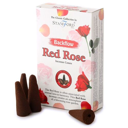 37429 Stamford Backflow Incense Cones Red Rose
